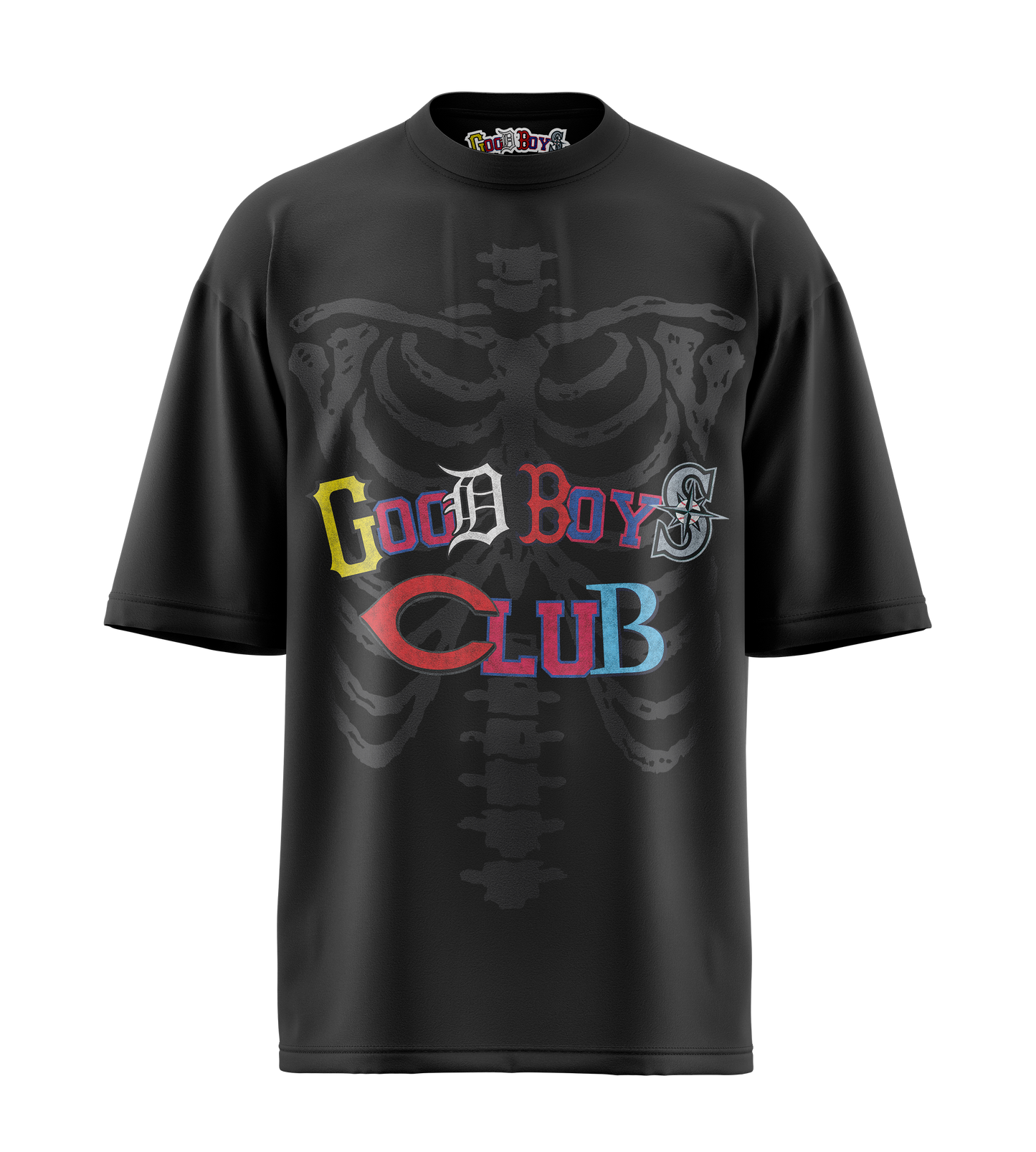 CAMISETA NEGRA GBC SKELETTON DESGASTADO