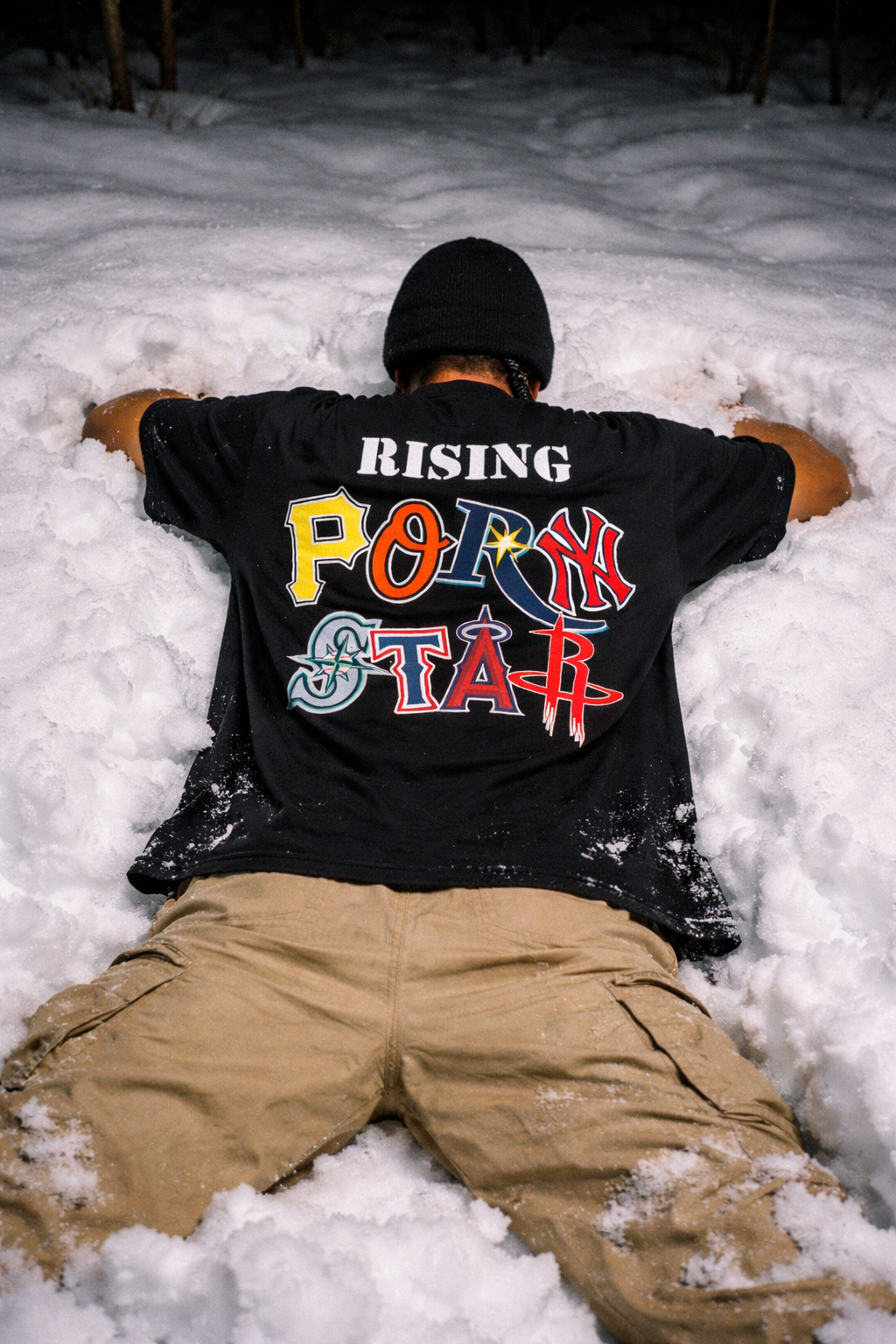 CAMISETA NEGRA RISING PXRN STAR
