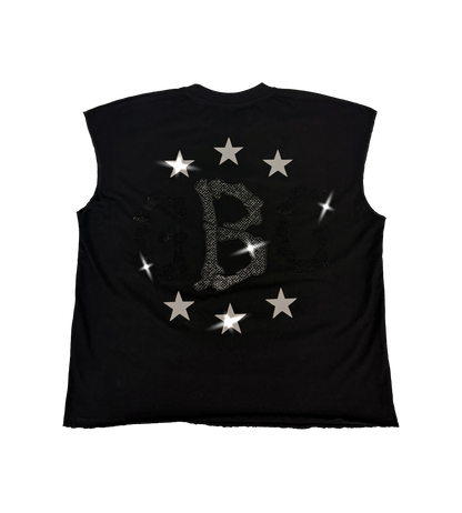 CAMISETA BLACK SLEEVE LESS GB STAR CLUB